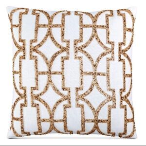 Greek key cotton pillow